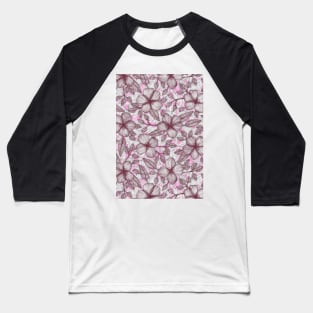 Spring Blossom in Marsala, Pink & Plum Baseball T-Shirt